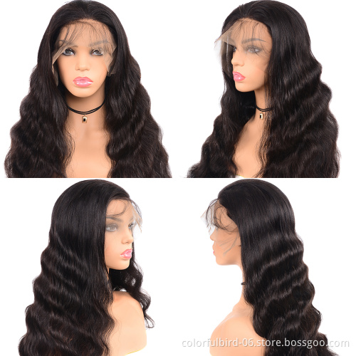 HLN Brazilian raw virgin cuticle aligned human hair wigs 13*4 HD lace closure wigs human hair body wave wig